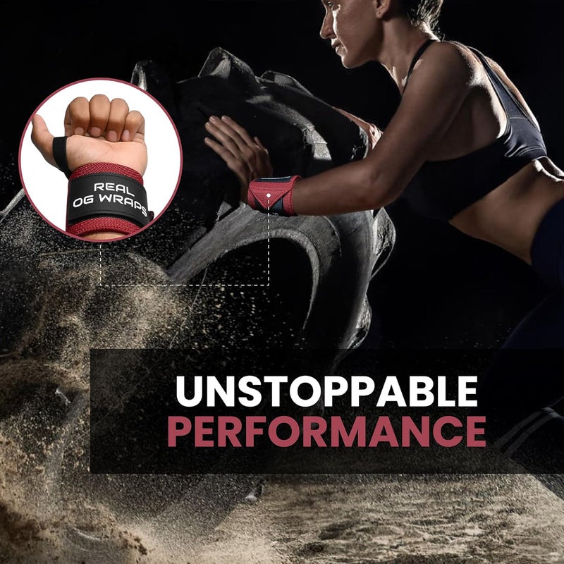 OUTRAGEAR 18" OG-Grade Wrist Wraps for Weightlifting – Heavy Duty Wrist Support with Thumb Loop & Lockdown Strap – Wrist Straps for Powerlifting, Bench Press & Gym Training - Image 4